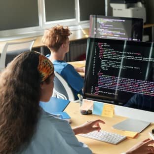 AI team working on machine learning model for UK client